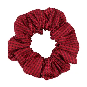 Fille Élastique Réglable Vin Rouge Armure Polyester Accessoires Bande Cheveux Chouchous Pour Femme