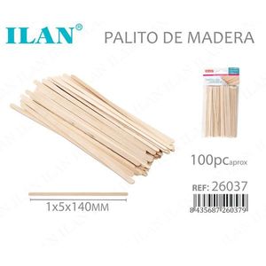Bastoncini di Legno per Artigianato Ilan 1x5x140mm 100pz per Progetti Fai-da-Te - Product Image 1
