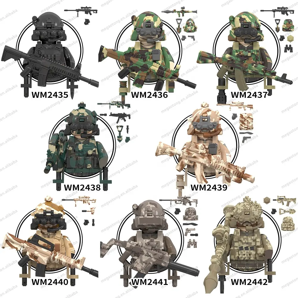 WM6147 Nouveau militaire Alpha Forces spéciales Snow Leopard Commando Navy Seals Special Force Delta Forces Building Blocks Toys