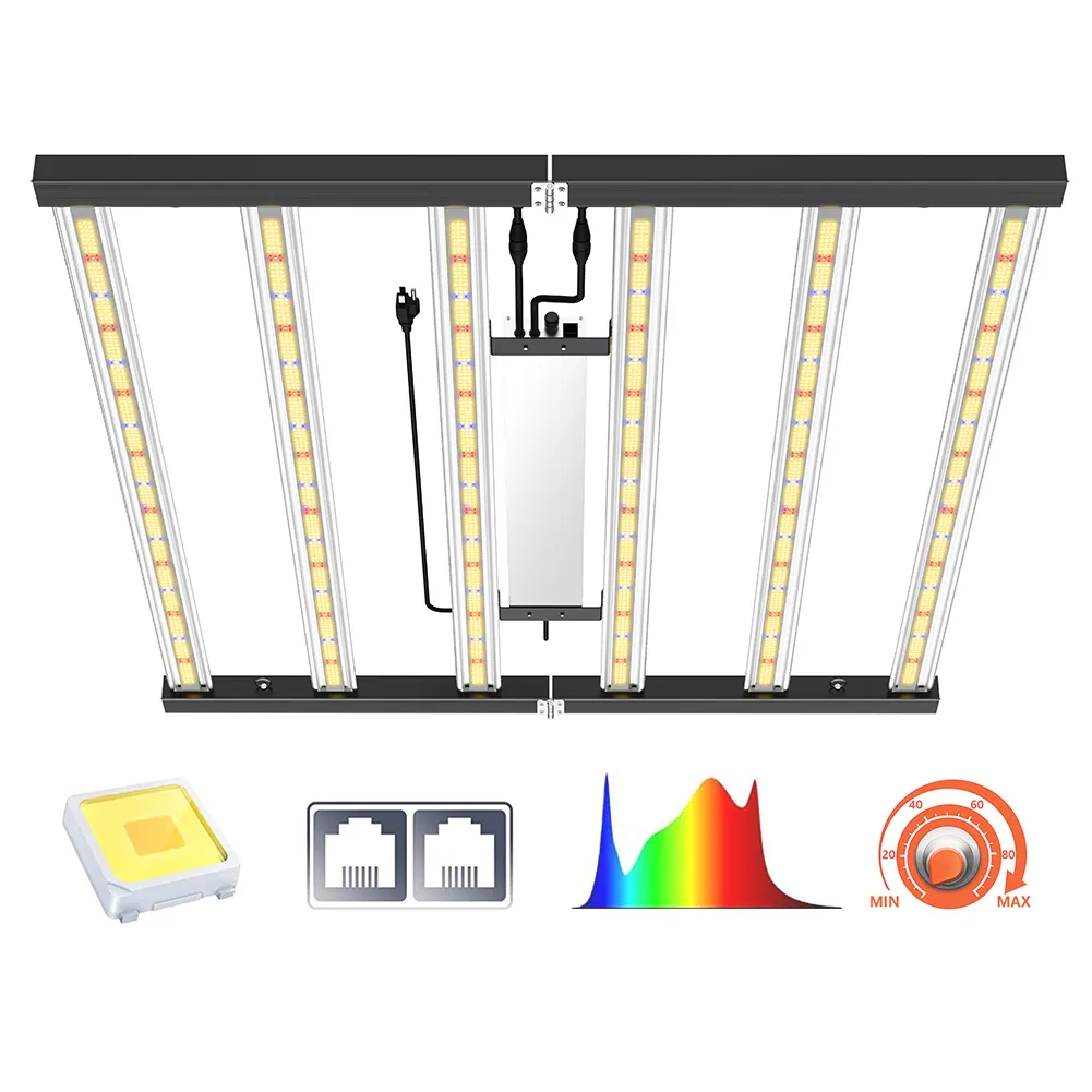 720W spectre complet Samsung Led élèvent la lumière 0-10V Dimmable Plante d'intérieur Led élèvent des barres lumineuses 6 pour l'agriculture verticale