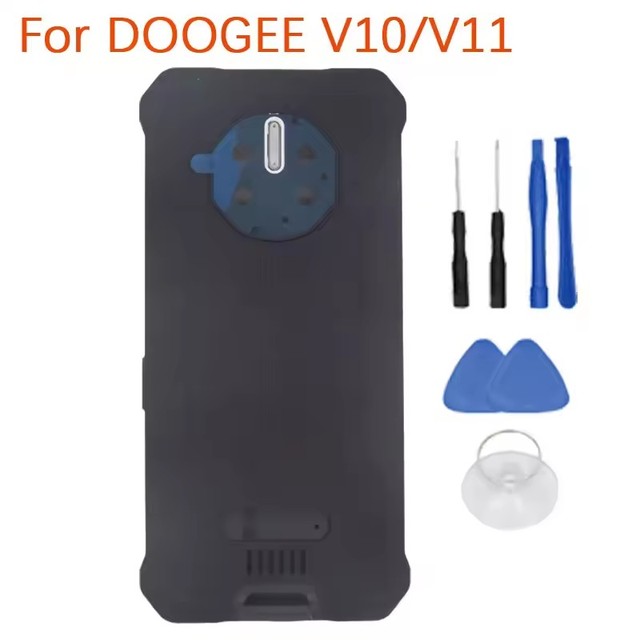 New Original Doogee V10 V11 Battery Cover Back Case Housings With Receiver Fingerprint Power Volume Cable For DOOGEE V10 Phone