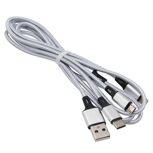 สายชาร์จไนล่อนถัก1.2ม. 3 In1 USB หลายช่องชาร์จเร็วสำหรับ iPhone 13 12 XS x Type C สายชาร์จไมโคร USB - Product Image 2