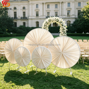 SMS Classical Round Hoop Wedding <b>Backdrop</b> <b>Stand</b> With Removable Fabric Cover Aluminum Alloy Metal Wedding Background Frame - Product Image 1