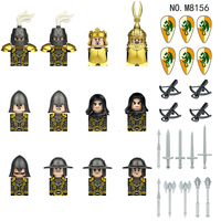 Vente chaude DIY 12 pièces Ensemble de blocs de construction de figurines militaires avec armes, figurines miniatures militaires médiévales