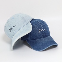 Gorras de Béisbol de 6 Paneles al por Mayor de Fábrica, Personalizadas para Adultos y Niños, Estilo Casual Desestructurado, Lavado Denim, Bordado Simple, Gorras Tipo Dad Hat