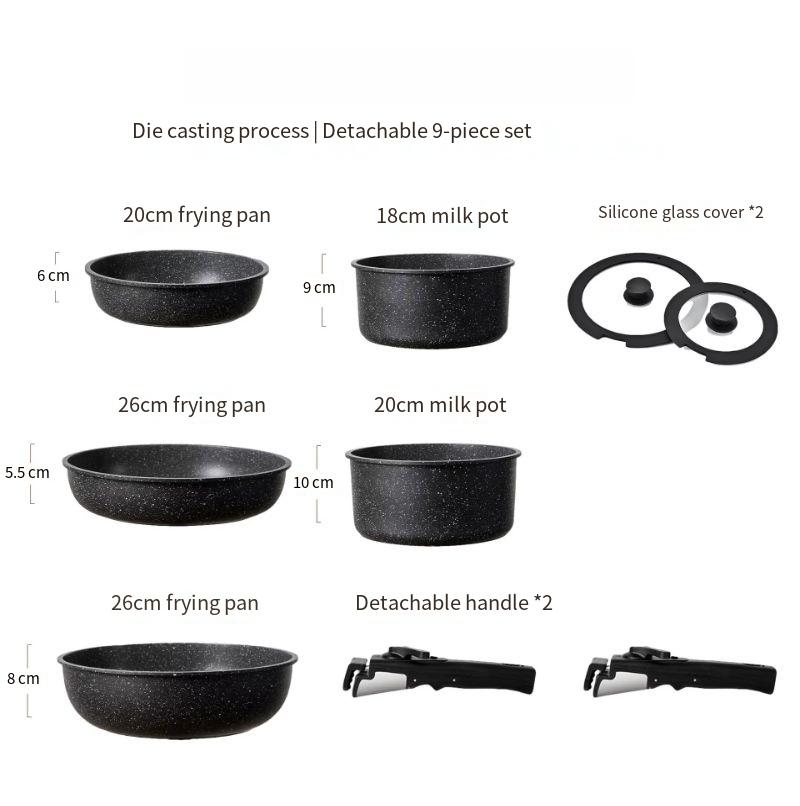 Poignée Taizhou noire 9 pièces