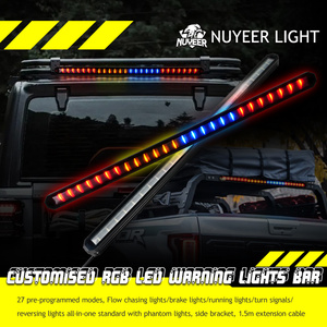 Nuyeer 32inch đa màu RGB Bar cảnh báo ánh sáng nhấp nháy 12V <span class=keywords><strong>Led</strong></span> <span class=keywords><strong>Light</strong></span> Bar với lần lượt phanh đảo ngược đèn - Product Image 3