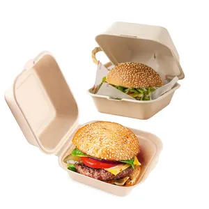 RUIBAMBOO翻盖式泡沫汉堡盒汉堡盒包装纸外卖快餐店外卖烤肉汉堡包装盒
