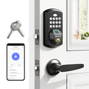 กุญแจล็อคประตูอัจฉริยะสำหรับประตูหน้าบ้าน ระบบไบโอเมตริกซ์ สแกนลายนิ้วมือ  แบบไม่ใช้กุญแจ พร้อมแป้นกดรหัส - Product Image 1