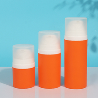 Flacon pompe sans air en PP orange 50ml 100ml 150ml, distributeur de sérum et lotion sous vide, emballage cosmétique coloré, OEM ODM, logo personnalisé