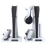 Support vertical PG-P5S006 pour station de charge PS5, support de rangement avec éclairage RVB pour support de chargeur PS5