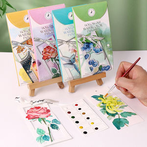 クリエイティブカスタマイズ可能カラフルガッシュ描画手作りブックマーク絵画アートセットブラシ付きDIY水彩ブックマーク絵画 - Product Image 2