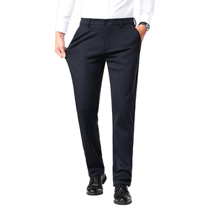 Pantalones de Vestir Largos para Hombre, Corte Recto, Diseño Sólido, Color Personalizado, Cierre de Cremallera, Cintura Media, Spandex/Poliéster, OEM - Product Image 1