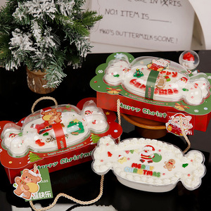 Caja de plástico <span class=keywords><strong>para</strong></span> postres y tartas en forma de caramelo de <span class=keywords><strong>Navidad</strong></span> al por mayor <span class=keywords><strong>con</strong></span> soporte de papel <span class=keywords><strong>para</strong></span> comida desechable, caja transparente <span class=keywords><strong>para</strong></span> exhibir caramelos - Product Image 1