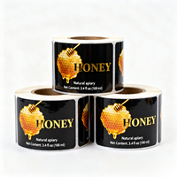 Étiquette personnalisée découpée sur mesure pour pot de miel, autocollant adhésif en feuille d'or avec abeille pour bouteille de miel pur, pour apiculture, marque de premier plan PT