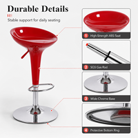 Tabouret de bar moderne et minimaliste à pieds hauts, pivotant et réglable, avec base en plastique, pour usage commercial, cuisine, salon, chambre, villa