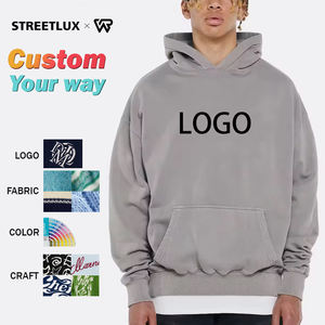 Logotipo personalizado OEM y ODM Street Wash Sudadera con capucha Retro Super David Sudadera con capucha para hombre Comodidad al aire libre Sudadera con capucha superior - Product Image 1