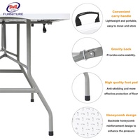 Nouvelle table de massage pliable et carrée, pique-nique d'extérieur, bon marché, table pour le mariage, prix d'usine, expédition depuis l'allemagne