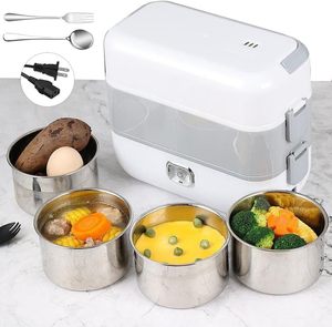 Boîte à lunch isotherme en acier inoxydable pour bureau, échantillon gratuit, 110V/220V, chauffe-riz blanc 2.0L, vente en gros - Product Image 1