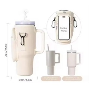 Free Sample <b>Hot</b> Sale 40 OZ BSCI Shoulder <b>Strap</b> Tumbler Cup <b>Water</b> <b>Bottle</b> Carrier Crossbody Sling Holder Bag with Zipper - Product Image 2