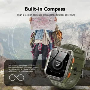 P130 Pro Men Smart Watch GPS Positioning 1.91'' Display 900mAh Battery Flashlight Compass Outdoor Rugged Smart Watches - Product Image 4
