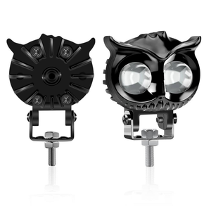 Faro LED de motocicleta de 2.6 pulgadas y 60W de aluminio con doble color, ojos de ángel, anillo halo, diseño de búho 2SMD, luz antiniebla de 2 lentes delanteras - Product Image 5