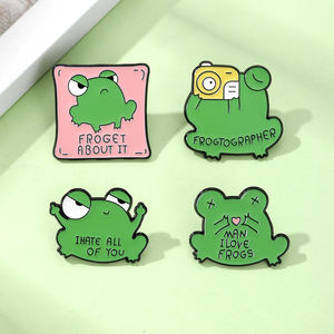 YINI üreticisi sevimli kurbağa karikatür çinko alaşım emaye pimleri-UV baskı zanaat esprili sloganı rozetleri koleksiyonu ve hediye için - Product Image 2