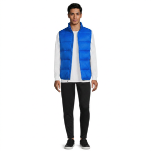 Custom Design Unisex Bubble Puffer Vest Quilted <b>Warm</b> Sleeveless Winter <b>Jacket</b> Wholesale Streetwear Fashion Outerwear Stand Front - Product Image 1