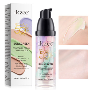 <span class=keywords><strong>Base</strong></span> de maquillage minérale Ikzee, crème de <span class=keywords><strong>base</strong></span> pour le <span class=keywords><strong>visage</strong></span>, imperméable, anti-brillance, 3-en-1, écran solaire, correcteur SPF50 PA+++, - Product Image 1
