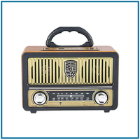 Multifunktionales Vintage-Holzradio mit BT MP3-Player und FM AM SW-Bändern, Tragbares Retro-Radio für Draußen und Zuhause