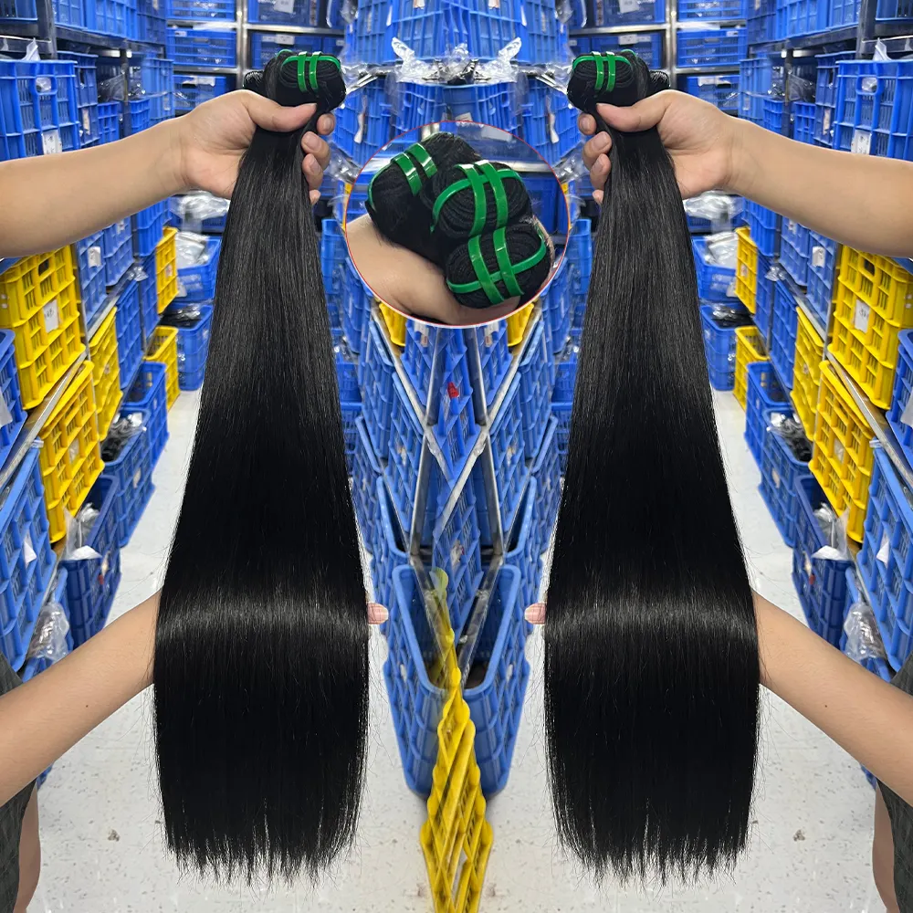 Bán buôn Nhà cung cấp Việt tóc thô chưa qua chế biến Trinh tự nhiên mượt xương thẳng tóc Trinh Nữ Đôi rút ra bó tóc