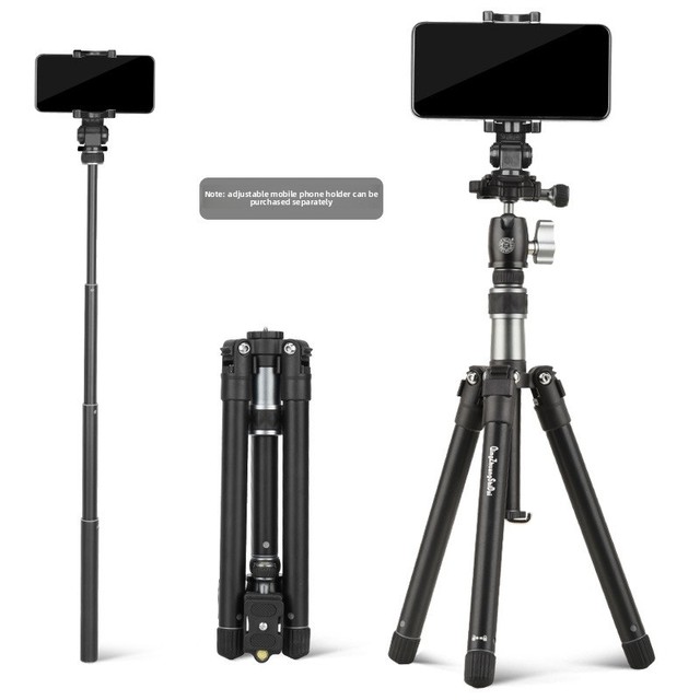 Lightweight Aluminum Mini Tripod 25cm Foldable Travel Stand With Bubble Level Flip Lock 2kg Load for Phone Selfie Video