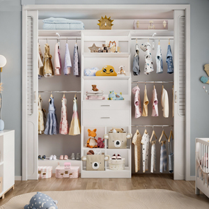 Armoire de chambre à coucher écologique personnalisée BALOM, armoire en bois pour enfants, placard pour bébé, armoire pour fille et garçon - Product Image 1