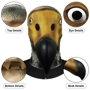 Masque de tête d'animal en latex Big <span class=keywords><strong>Roc</strong></span> personnalisable pour fête d'Halloween, costume de cosplay amusant et mignon, jouet de déguisement - Product Image 3