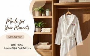 Lussuoso Accappatoio Unisex in 100% Cotone, Singolo Strato, Doppio Lato, Stile Waffle con Spugna, con Cappuccio, Lunghezza Intera, per Casa e Relax - Product Image 3