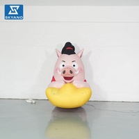 Modèle gonflable de cochon de dessin animé pour la décoration de fêtes et festivals en extérieur