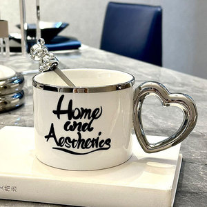 แก้วเซรามิกเคลือบสไตล์นอร์ดิก ดีไซน์หรูหรา สวยงาม แก้วน้ำลายเลเซอร์สุดสร้างสรรค์ แก้วคู่รัก - Product Image 4