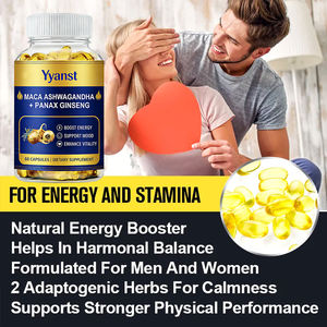 Cápsulas de Gel Suave con MACA y Ashwagandha, Potenciador de Energía Natural de Marca Privada para Hombres, Bajo en Carbohidratos y Azúcar, Refuerzo Inmunológico - Product Image 2