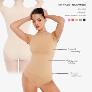 HEXIN-Body <span class=keywords><strong>de</strong></span> manga corta sin costuras para mujer, calzoncillos moldeadores <span class=keywords><strong>de</strong></span> cintura y <span class=keywords><strong>abdomen</strong></span>, material <span class=keywords><strong>de</strong></span> LICRA transpirable al por mayor - Product Image 2