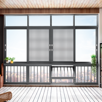 Fenêtre coulissante en aluminium à cadre en aluminium certifiée NFRC, moderne, pour maison résidentielle, verre trempé