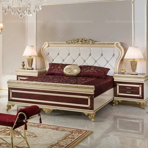 Meubles de design d'intérieur, vente de meubles de luxe, ensembles de chambre à coucher en bois massif <span class=keywords><strong>royal</strong></span>, ensemble de chambre à coucher king size - Product Image 2