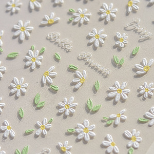Venta caliente Daisy Flower Nail Stickers 5d Relief Flower Design Decoración Nail Art Calcomanías Encantos para <span class=keywords><strong>uñas</strong></span> - Product Image 5
