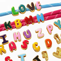 Perles de lettres émaillées colorées 26 lettres en cuivre faites à la main pour la fabrication de bijoux DIY, bracelets, colliers, artisanat, cadeaux, vente en gros