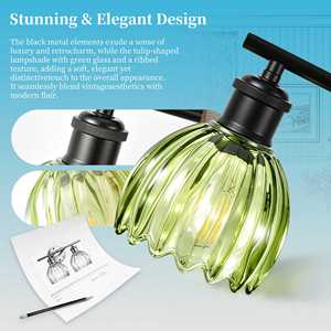 Appliques murales modernes pour <span class=keywords><strong>salle</strong></span> <span class=keywords><strong>de</strong></span> <span class=keywords><strong>bain</strong></span>, 2 lumières, noires, avec verre transparent, pour miroir <span class=keywords><strong>de</strong></span> <span class=keywords><strong>salle</strong></span> <span class=keywords><strong>de</strong></span> <span class=keywords><strong>bain</strong></span>, salon, chambre à coucher - Product Image 2