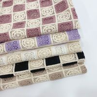 Tissu en maille guipure soluble dans l'eau à trame unie pour femmes, broderie en corde, crochet, motif brodé tissé pour textile de maison