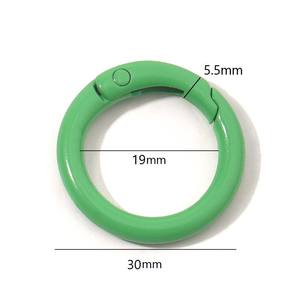 Toptan 30mm yuvarlak karabina klip çinko alaşım O halka toka bahar yaylı kancalar O halka yuvarlak karabina