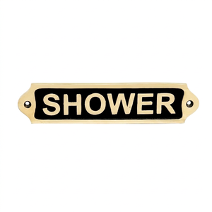 Luxury Brass Shower Door Sign <b>Plate</b> Vintage Bathroom Wall Plaque Decorative Room <b>Name</b> Sign - Product Image 1