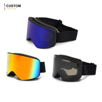 Lunettes de ski personnalisées avec protection UV400 Lunettes de ski pour le sport Lunettes de ski anti-buée OEM Googles Straps Lentille magnétique Lunettes de ski