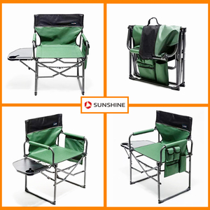 Chaise de camping pliable en Oxford 600x300D avec table latérale, portable, pour l'extérieur, fabriquée en usine, entrepôt américain - Product Image 3