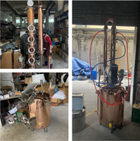 Alambic de reflux en cuivre rouge 100L - Chauffage électrique, contrôle numérique, refroidissement par circulation d'eau, agitation motorisé pour whisky
